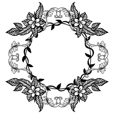 Çiçek çerçevesi ve yapraklarıçizim ile kart için şablon. Vektör