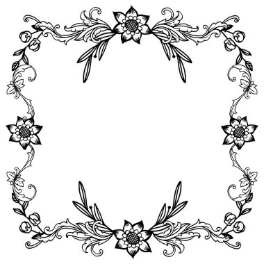 Çeşitli kart süslü için yaprak çiçek çerçeve, kroki duvar kağıdı, Dikişsiz desen. Vektör