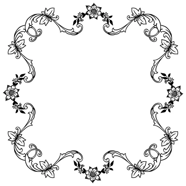 Uitnodigingskaart, wenskaart, met florale frame op witte achtergrond. Vector — Stockvector