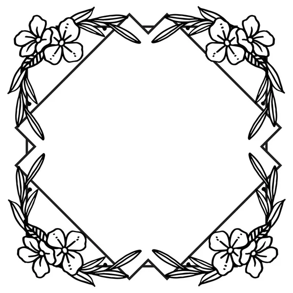 Carte d'invitation, carte de voeux, avec cadre floral sur fond blanc. Vecteur — Image vectorielle