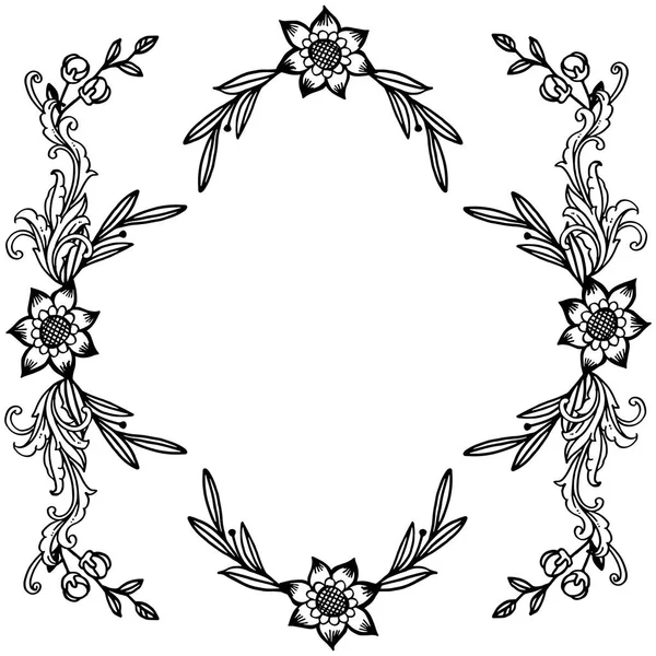 Carte d'invitation, carte de voeux, avec cadre floral sur fond blanc. Vecteur — Image vectorielle