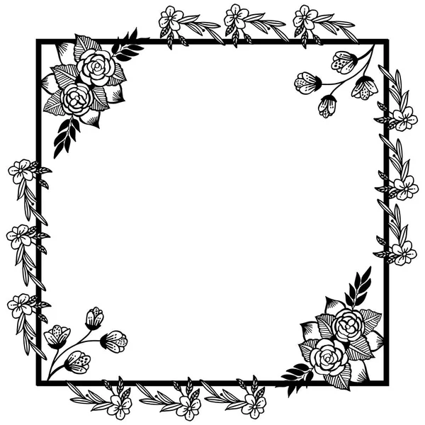 Abstract floral frame background, for various design of greeting card. Vector — Stock Vector