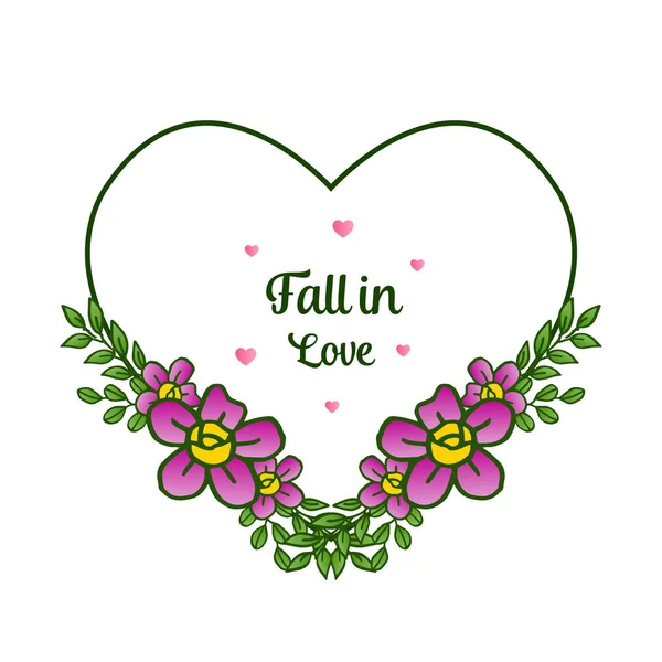 Inbjudningskort förälska dig, med romantisk blommig ram bakgrund. Vektor — Stock vektor
