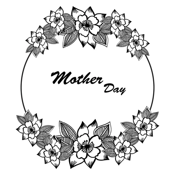 Ornamento de armação floral, para o desenho do dia de mãe de cartão. Vetor — Vetor de Stock