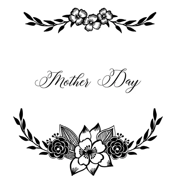 Shape of card mother day, style elegant, with design beautiful flower frame. Vector — Stock Vector
