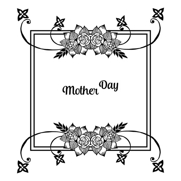 Sjabloon van kaart Mother Day, textuur elegante bloem frame, wenskaart of viering uitnodigingskaart. Vector — Stockvector