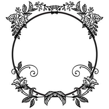 Motif yaprakları ve çiçek çerçeve, çeşitli kart tasarım elemanı için. Vektör