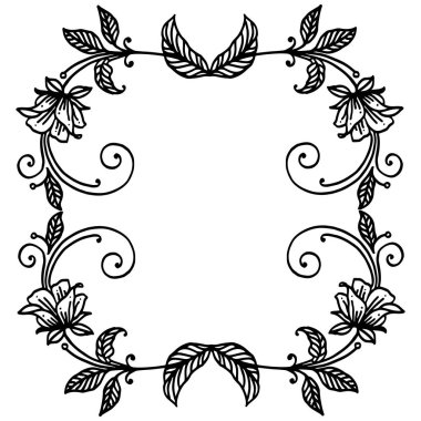 Motif yaprakları ve çiçek çerçeve, çeşitli kart tasarım elemanı için. Vektör