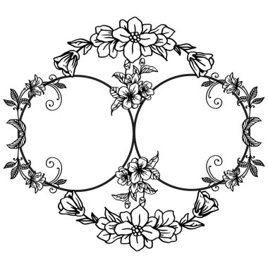 Soyut eleman, yuvarlak yaprak çiçek çerçeve, çeşitli kart dekorasyon için. Vektör