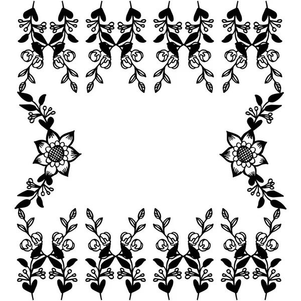 Diseño retro en hojas de marco de estilo y flor, para el patrón de la tarjeta de papel pintado. Vector — Vector de stock
