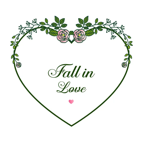 Bordure décorative rose cadres floraux, pour orné de carte de vœux tomber en amour. Vecteur — Image vectorielle