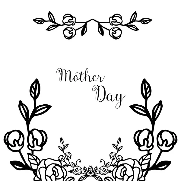 Divers cadre de fleurs foule, lettrage de la fête des mères, pour carte de vœux de décoration. Vecteur — Image vectorielle