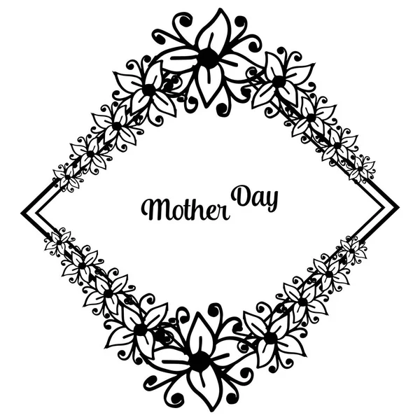 Elément design cadre fleur, isolé sur fond blanc, pour la décoration de fond carte fête des mères. Vecteur — Image vectorielle