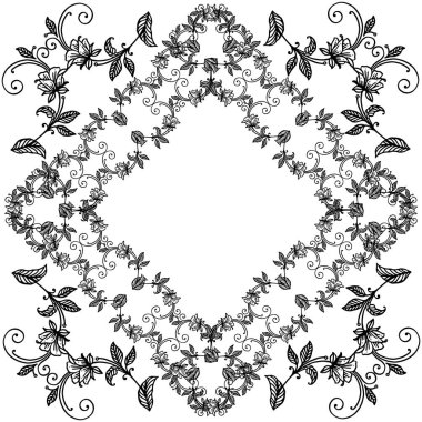 Güzel çiçek çerçeve elemanı, şekil sanat benzersiz, zarif kart için. Vektör