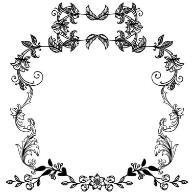 Retro tarzda siyah ve beyaz renklere çelenk çerçevesi. Vektör