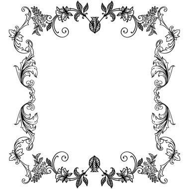 Retro tarzda siyah ve beyaz renklere çelenk çerçevesi. Vektör