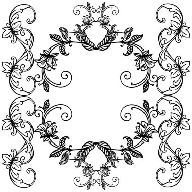 Retro tarzda siyah ve beyaz renklere çelenk çerçevesi. Vektör