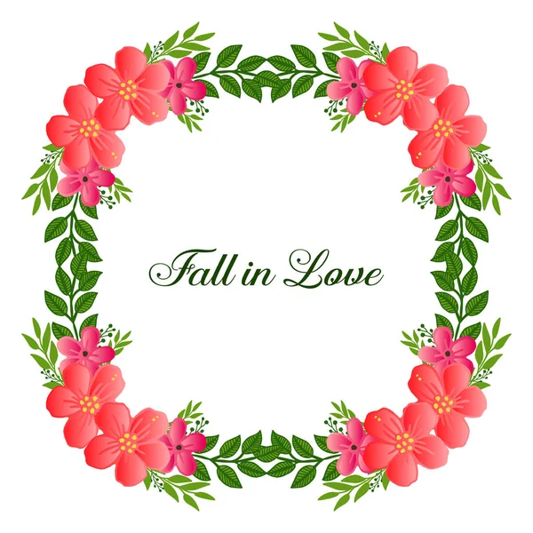 Verschillende patroon bloem frame Blossom, voor decoratief van Card Fall in Love. Vector — Stockvector