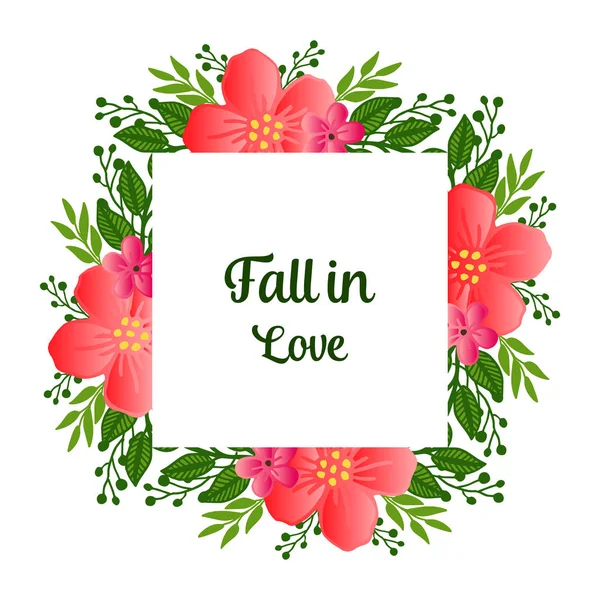 Verschillende patroon bloem frame Blossom, voor decoratief van Card Fall in Love. Vector — Stockvector