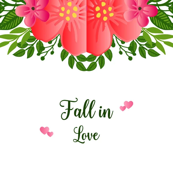 Brief verliefd, ruimte voor uw tekst, met elegante Card Fall in Love. Vector — Stockvector