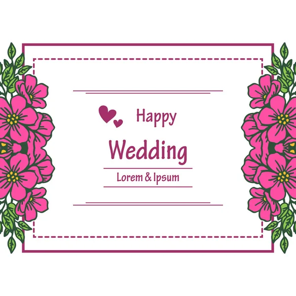 Menge von rosa Blumengestell, Textur elegant, für die Dekoration der Einladung glückliche Hochzeit. Vektor — Stockvektor