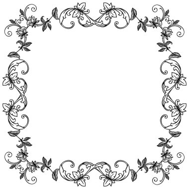 Afiş, poster, çeşitli kart, duvar kağıdı benzersiz yaprak çiçek çerçeve ile. Vektör