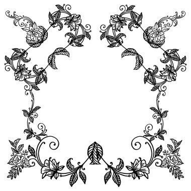 Afiş, poster, çeşitli kart, duvar kağıdı benzersiz yaprak çiçek çerçeve ile. Vektör