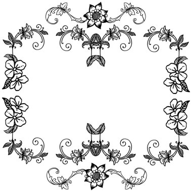 Zarif yaprakları ve çelenk çerçeve, metin için alan, çeşitli kart tasarımı için. Vektör