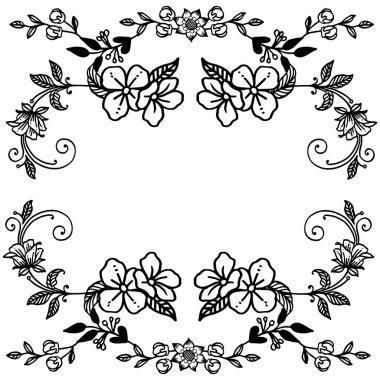 Zarif yaprakları ve çelenk çerçeve, metin için alan, çeşitli kart tasarımı için. Vektör