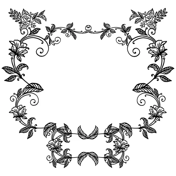 Hermoso marco de flores de hoja vintage, para el diseño elegante de la tarjeta. Vector — Archivo Imágenes Vectoriales