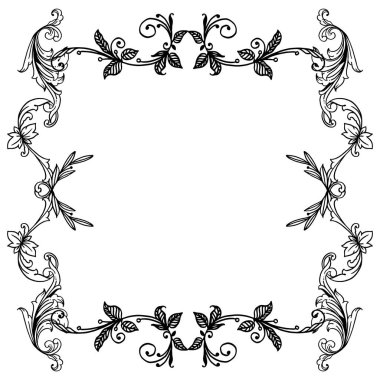 Motif yaprak çiçek için zarif çerçeveile modern tebrik kartı. Vektör