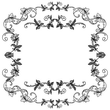 Motif yaprak çiçek için zarif çerçeveile modern tebrik kartı. Vektör