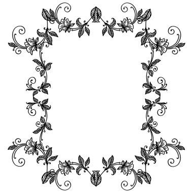 Motif yaprak çiçek için zarif çerçeveile modern tebrik kartı. Vektör