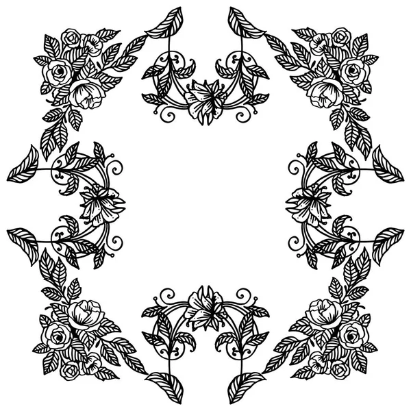 Marco de flores elemento de diseño aislado sobre fondo blanco, para cartel o pancarta. Vector — Archivo Imágenes Vectoriales