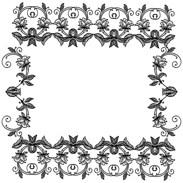 Tarjeta vintage, patrón de varias formas de marco, para adornado de flores únicas. Vector — Archivo Imágenes Vectoriales