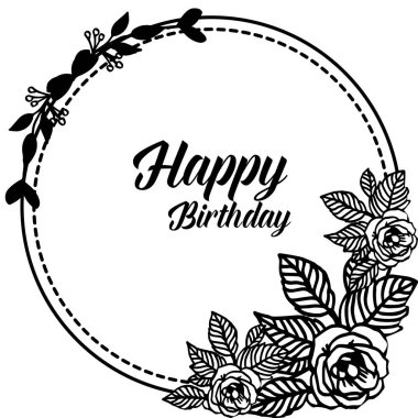 Davet kartı mutlu yıllar, tasarım desen çelenk çerçeve, beyaz bir zemin üzerinde izole. Vektör