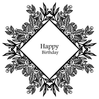 Çelenk çerçeve çeşitli şekli, stil vintage, dalları yaprakları, tasarım tebrik kartı, davet kartı mutlu yıllar. Vektör