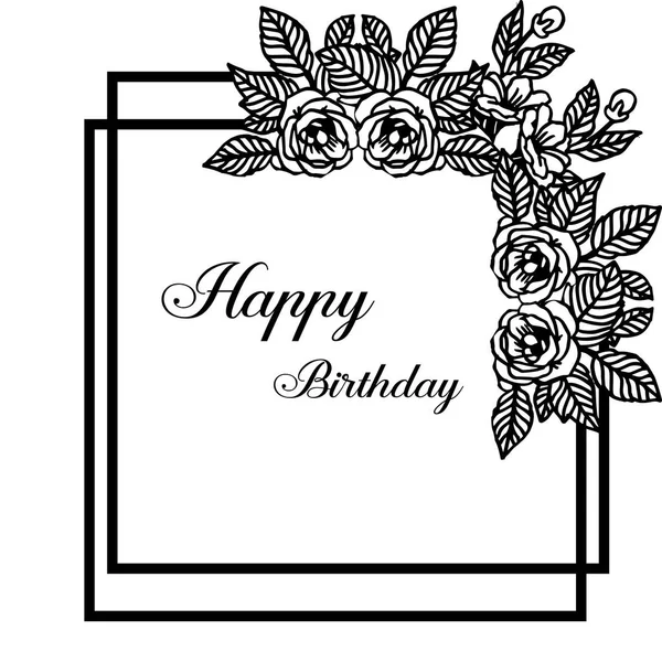 Davet kartı mutlu yıllar, tasarım desen çelenk çerçeve, beyaz bir zemin üzerinde izole. Vektör