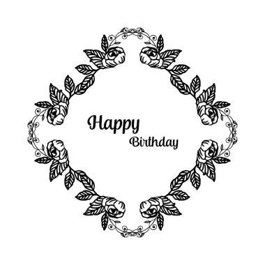 Mutlu yıllar kartı tasarımı, doku sevimli çelenk çerçeve, stil zarif davetiye kartı. Vektör