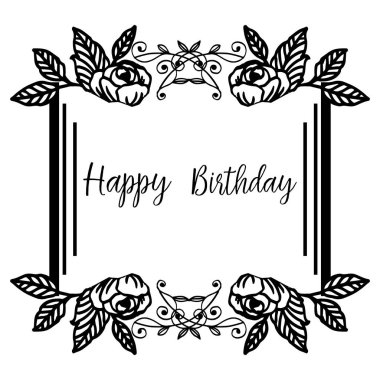 Zarif tebrik kartı, davet kartı mutlu yıllar, doku silueti, desen çelenk çerçeve. Vektör