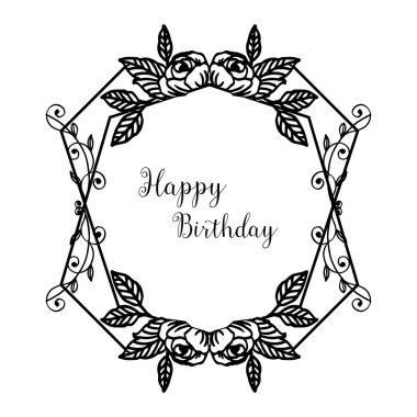 Zarif tebrik kartı, davet kartı mutlu yıllar, doku silueti, desen çelenk çerçeve. Vektör