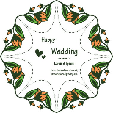 Çiçek çerçeve renkli kalabalık, stil benzersiz çerçeve, kart mutlu düğün dekorasyon duvar kağıdı. Vektör