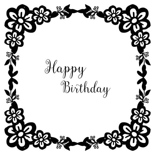 Diseño tarjeta elemento feliz cumpleaños, celebración adornada, forma de tarjeta de invitación. Vector — Vector de stock