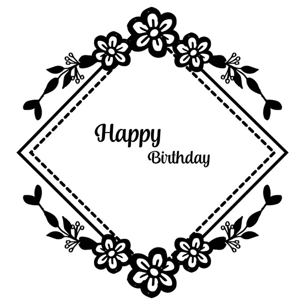 Diseño tarjeta elemento feliz cumpleaños, celebración adornada, forma de tarjeta de invitación. Vector — Vector de stock