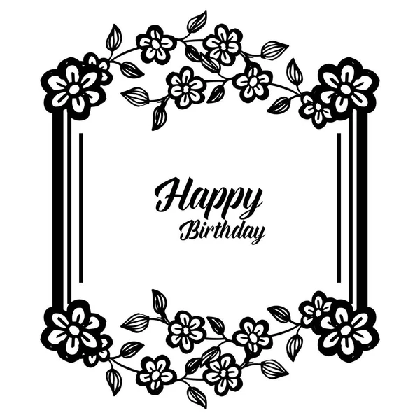 Diseño tarjeta elemento feliz cumpleaños, celebración adornada, forma de tarjeta de invitación. Vector — Vector de stock