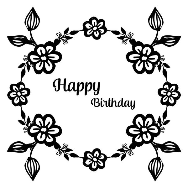 Stil siluet çiçek çerçeve, şablon duvar kağıdı kartı mutlu yıllar. Vektör