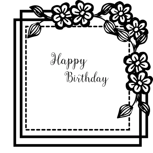 Stil siluet çiçek çerçeve, şablon duvar kağıdı kartı mutlu yıllar. Vektör