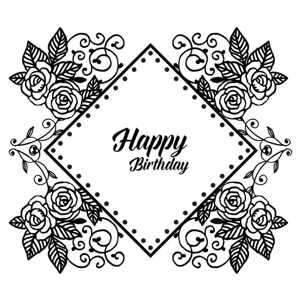 Kutlama kartı mutlu yıllar, dekorasyon duvar kağıdı çiçek çerçeve şekli. Vektör