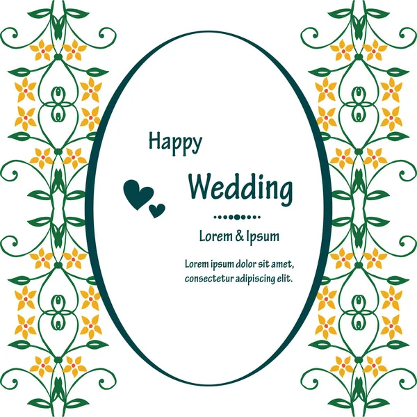 Adorno de textura de la tarjeta feliz boda, marco colorido de la corona, aislado en un fondo blanco. Vector — Vector de stock