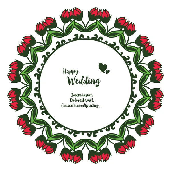 Multitud colorida de marco de flores, marco único estilo, fondo de pantalla de decoración de la tarjeta feliz boda. Vector — Vector de stock